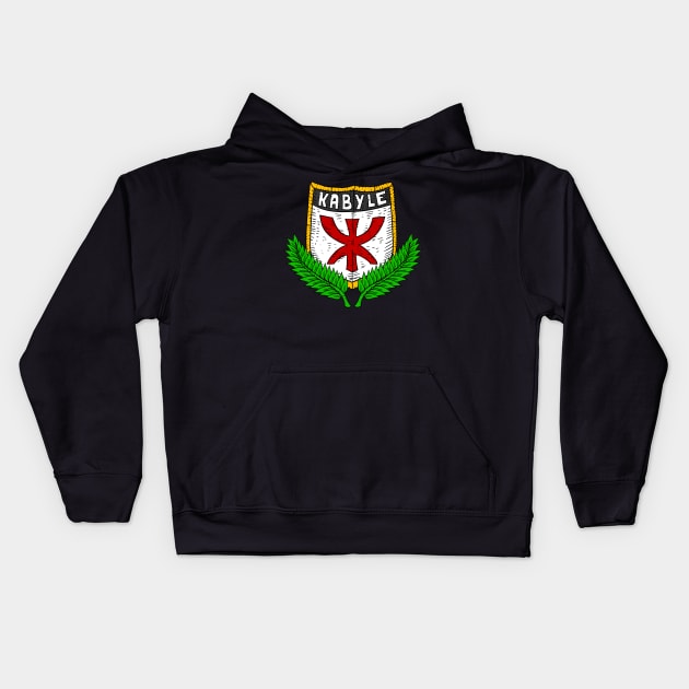 kabyle, kabylie. derber pride, shield and flag. Kids Hoodie by JJadx